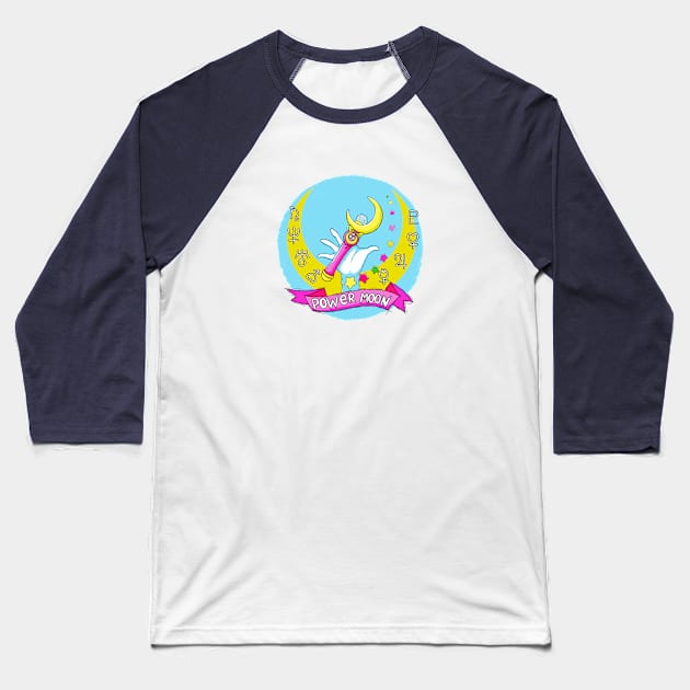 Sailor power moon Baseball T-Shirt by Roningasadesign